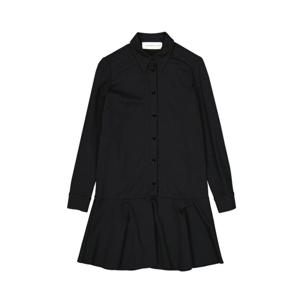 BLANCA VITA Black Elastane Casual Women's Dress